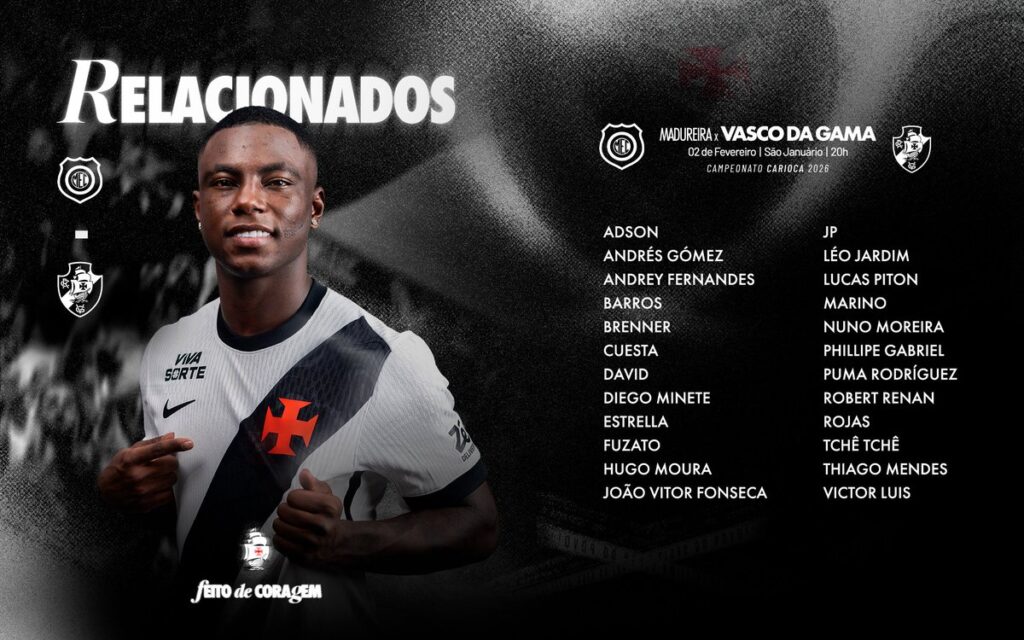 vasco-divulga-os-relacionados-para-o-jogo-contra-o-madureira;-marino-e-brenner-sao-as-novidades