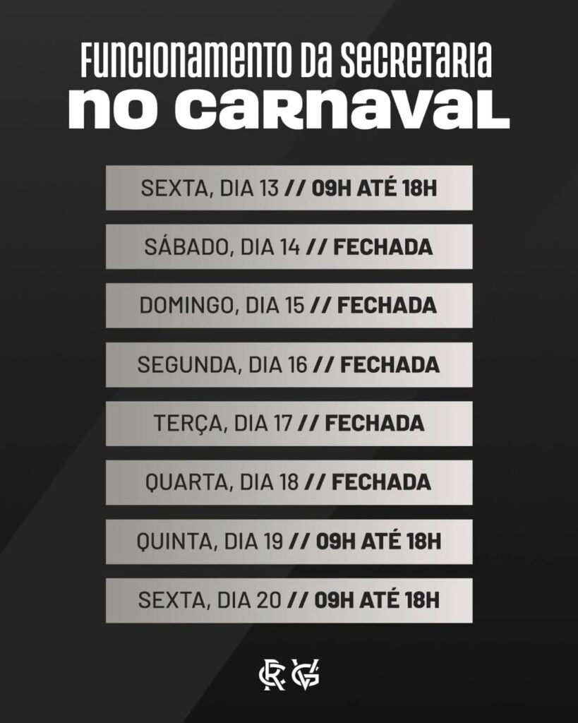 vasco-divulga-os-horarios-de-funcionamento-da-secretaria-durante-o-carnaval;-confira