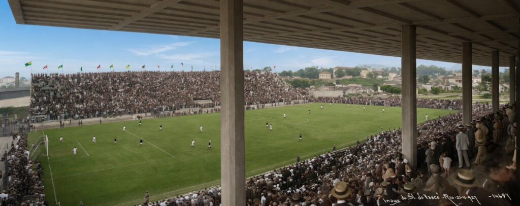 veja-foto-do-jogo-inaugural-de-sao-januario-colorizada-por-ia