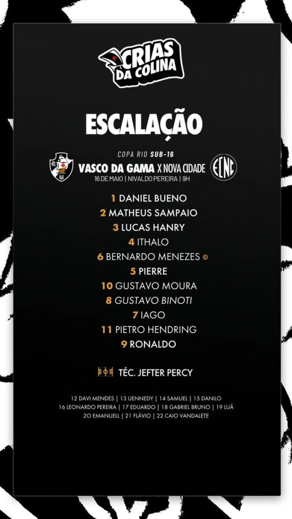 sub-16:-confira-a-escalacao-do-vasco-para-o-jogo-contra-o-nova-cidade