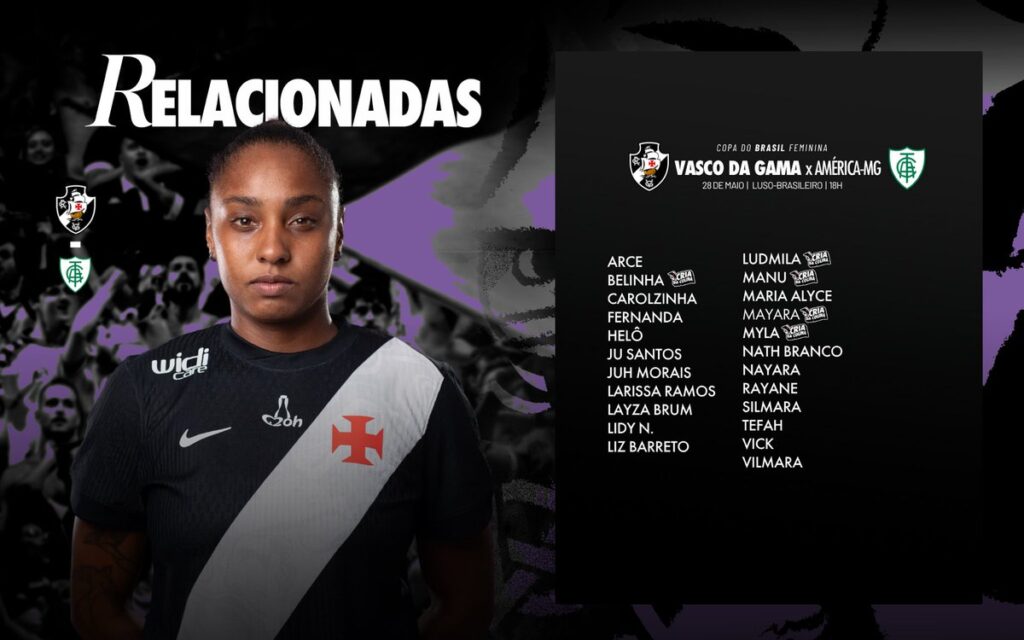 feminino:-confira-as-jogadoras-do-vasco-relacionadas-para-a-partida-contra-o-america-mg