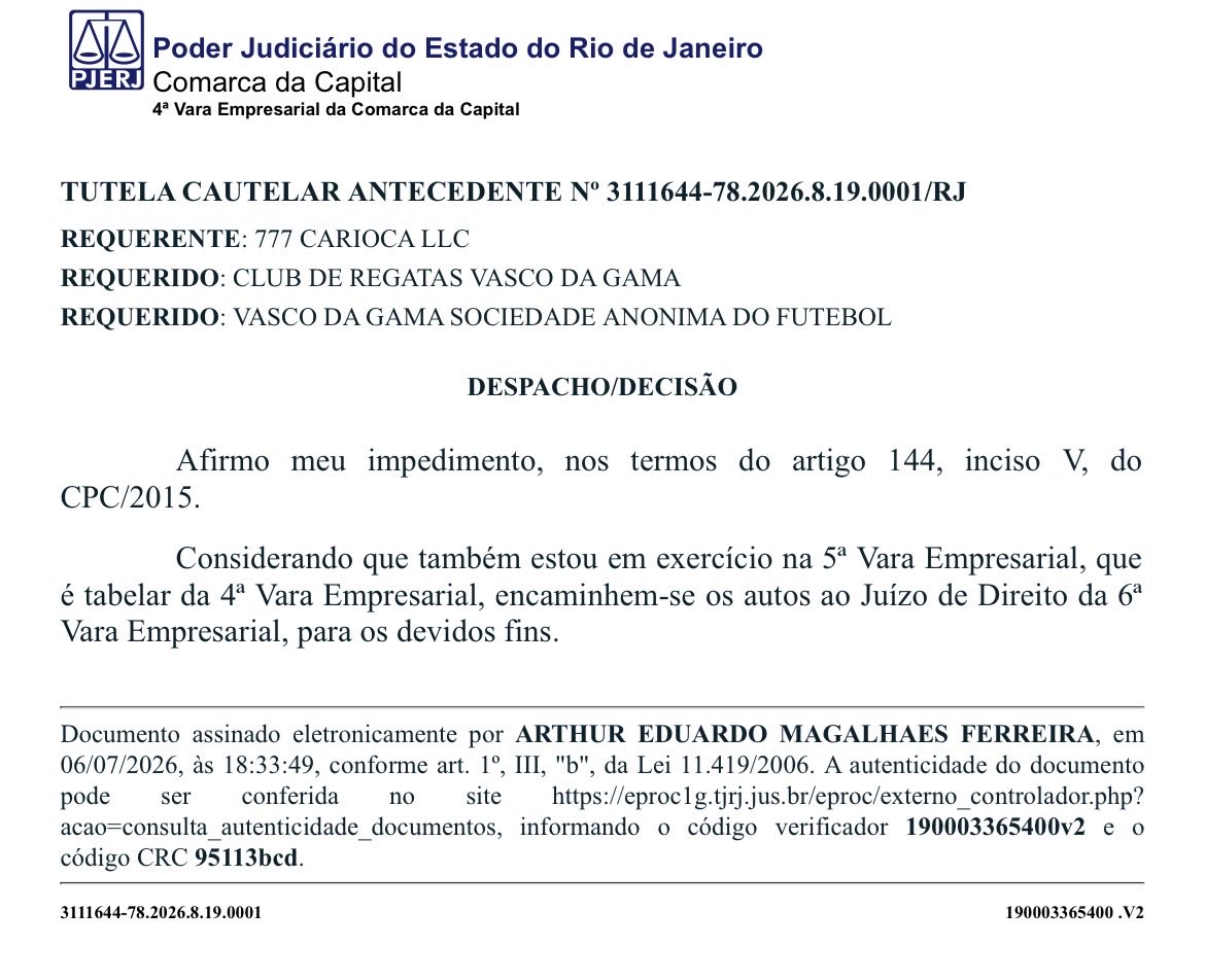 juiz-da-4a-vara-empresarial-se-declara-impedido-e-processo-da-saf-do-vasco-sera-redistribuido