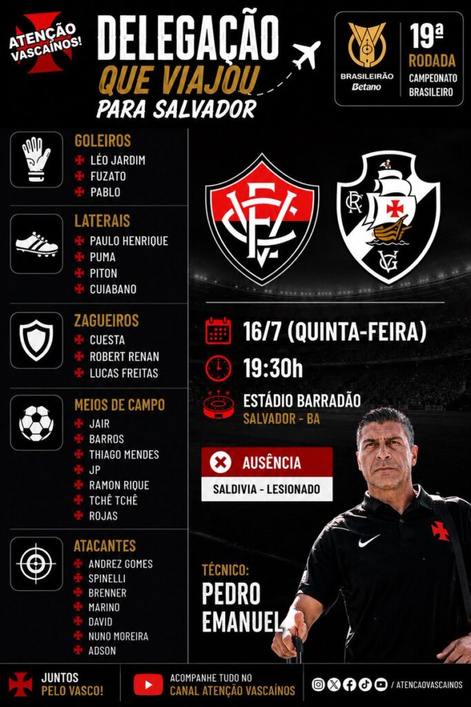 confira-os-relacionados-do-vasco-para-o-jogo-contra-o-vitoria