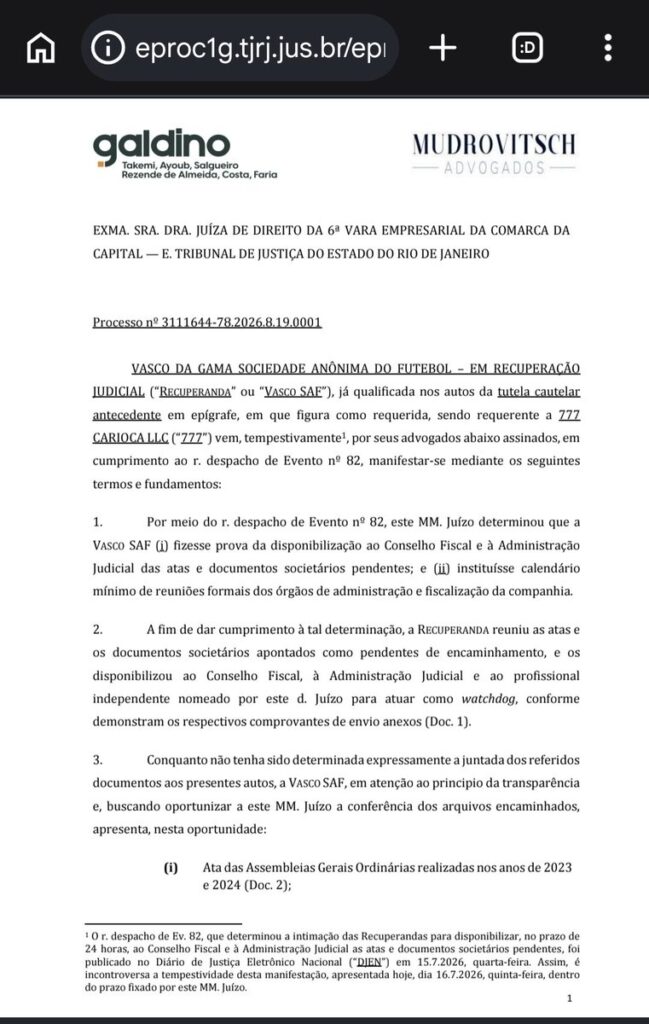 vasco-informa-cumprimento-de-determinacoes-do-desembargador