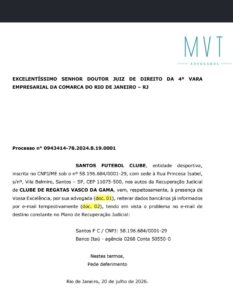 santos-apresenta-peticao-de-habilitacao-na-recuperacao-judicial-do-vasco;-veja