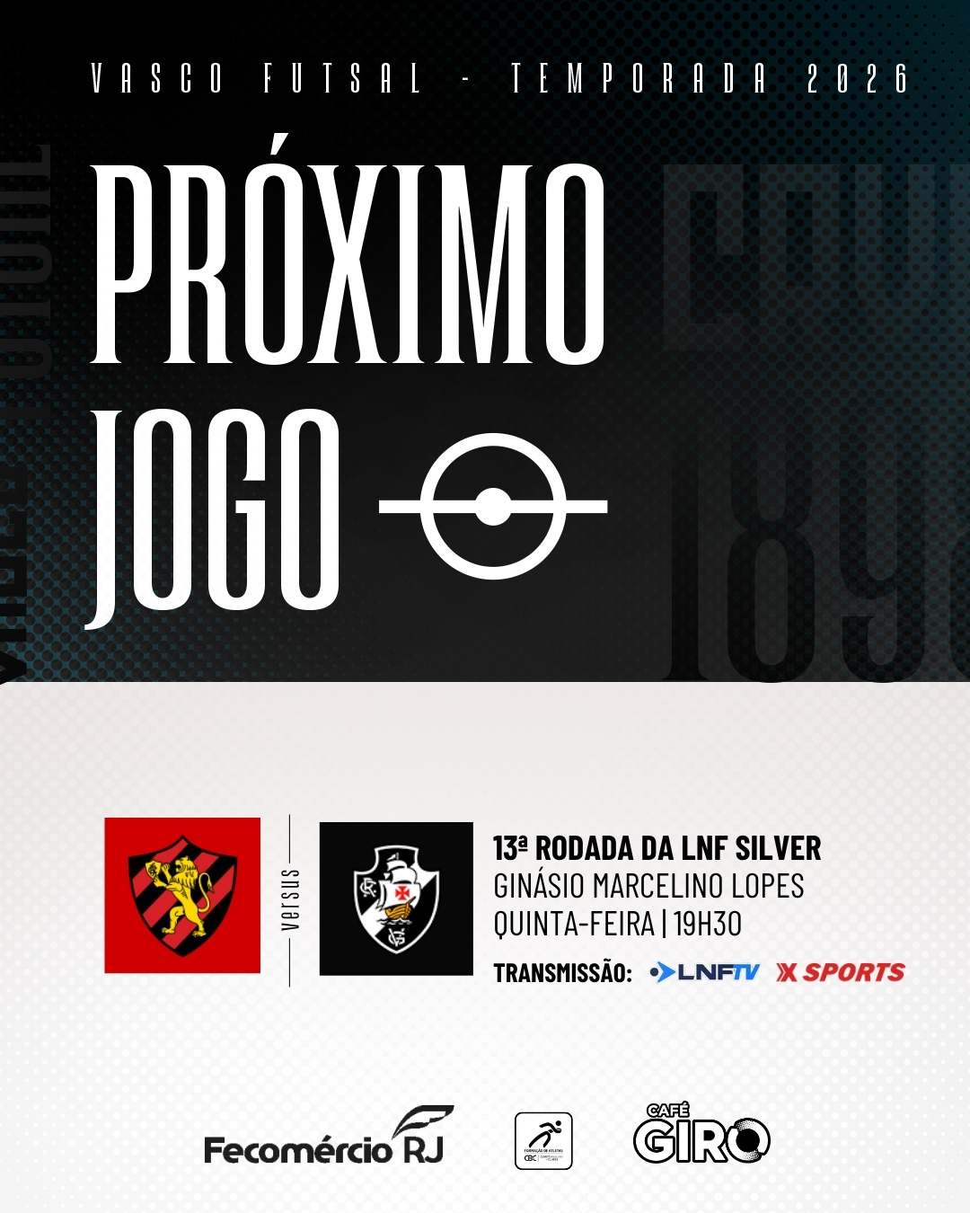 futsal:-vasco-enfrenta-o-sport-fora-de-casa-nesta-5a-as-19h30-com-torcida-unica,-xsports-e-lnftv