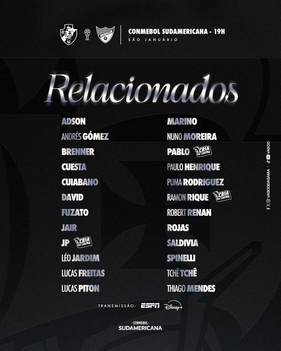 vasco-divulga-os-relacionados-para-o-jogo-contra-o-independiente-medellin