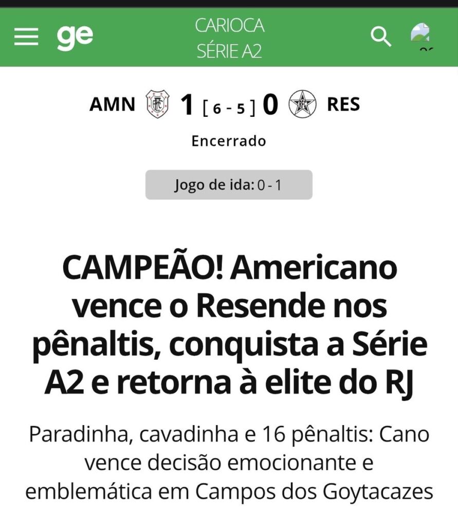 americano-vence-a-serie-a2-e-retorna-a-elite-do-futebol-carioca