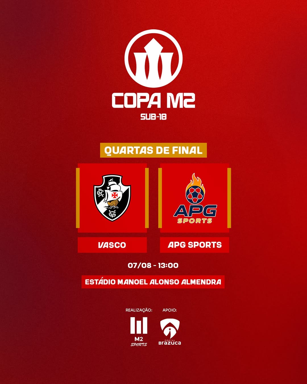 sub-18:-vasco-enfrenta-o-apg-sports-pelas-quartas-da-copa-m2-nesta-6a-feira-as-13h