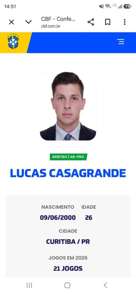 arbitro-escalado-para-vasco-x-santos,-lucas-casagrande-tem-26-anos