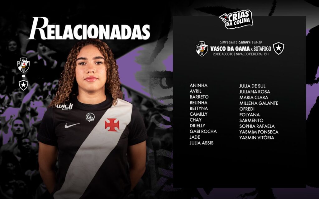 feminino-sub-20:-vasco-divulga-as-relacionadas-para-o-jogo-contra-o-botafogo
