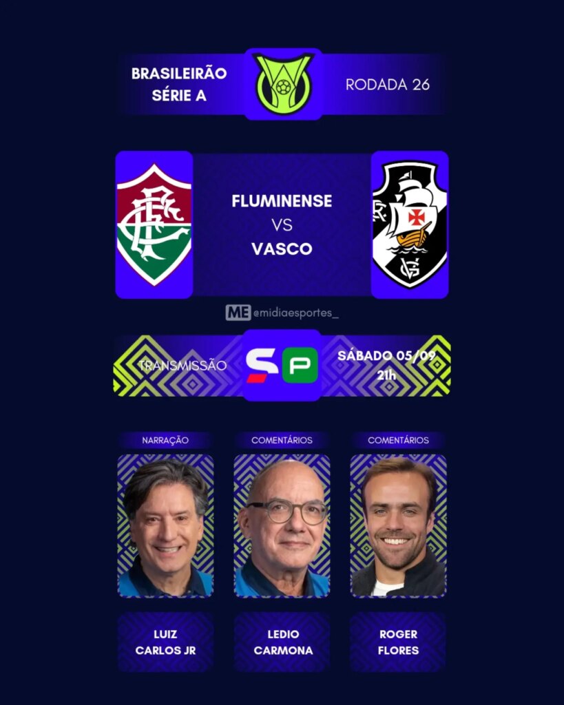 confira-os-profissionais-que-trabalharao-na-transmissao-de-vasco-x-fluminense-pela-tv