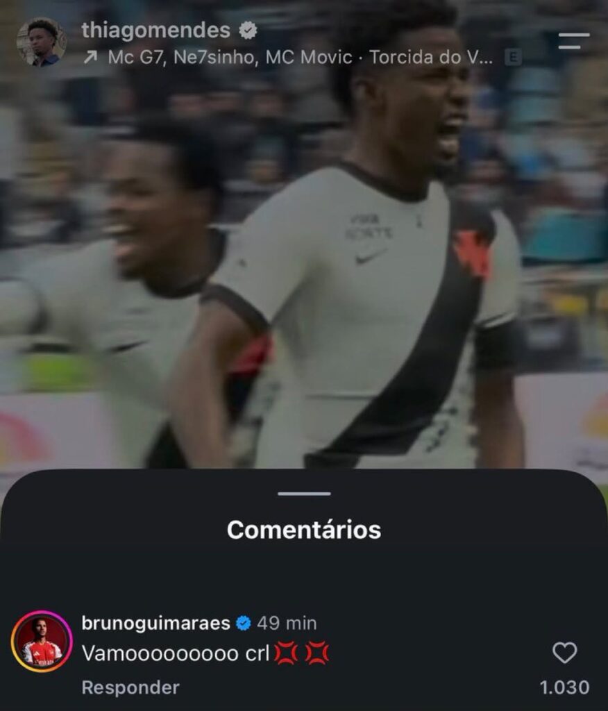 bruno-guimaraes,-do-arsenal,-comemora-vitoria-do-vasco