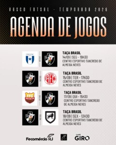futsal:-confira-a-tabela-de-jogos-do-vasco-na-taca-brasil