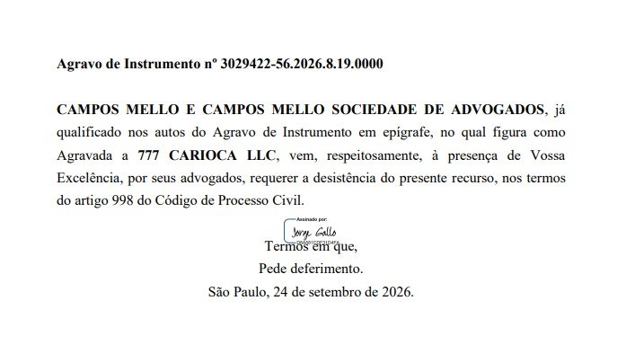 escritorio-campos-mello-desiste-de-acao-contra-a-777