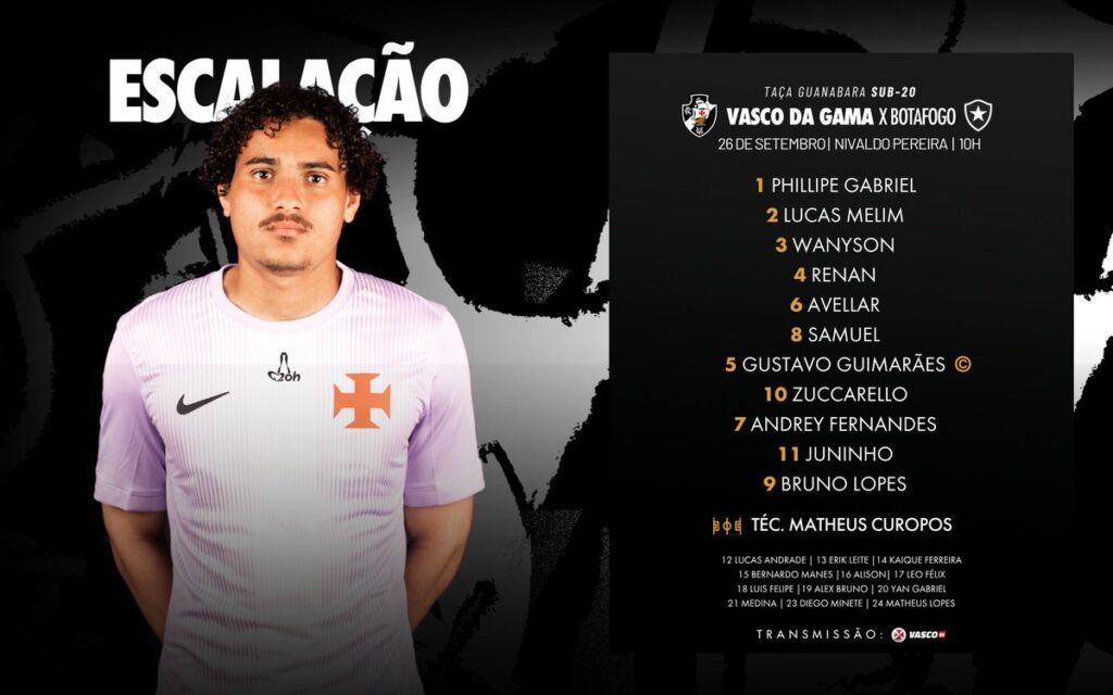 sub-20:-confira-a-escalacao-do-vasco-para-o-jogo-contra-o-botafogo
