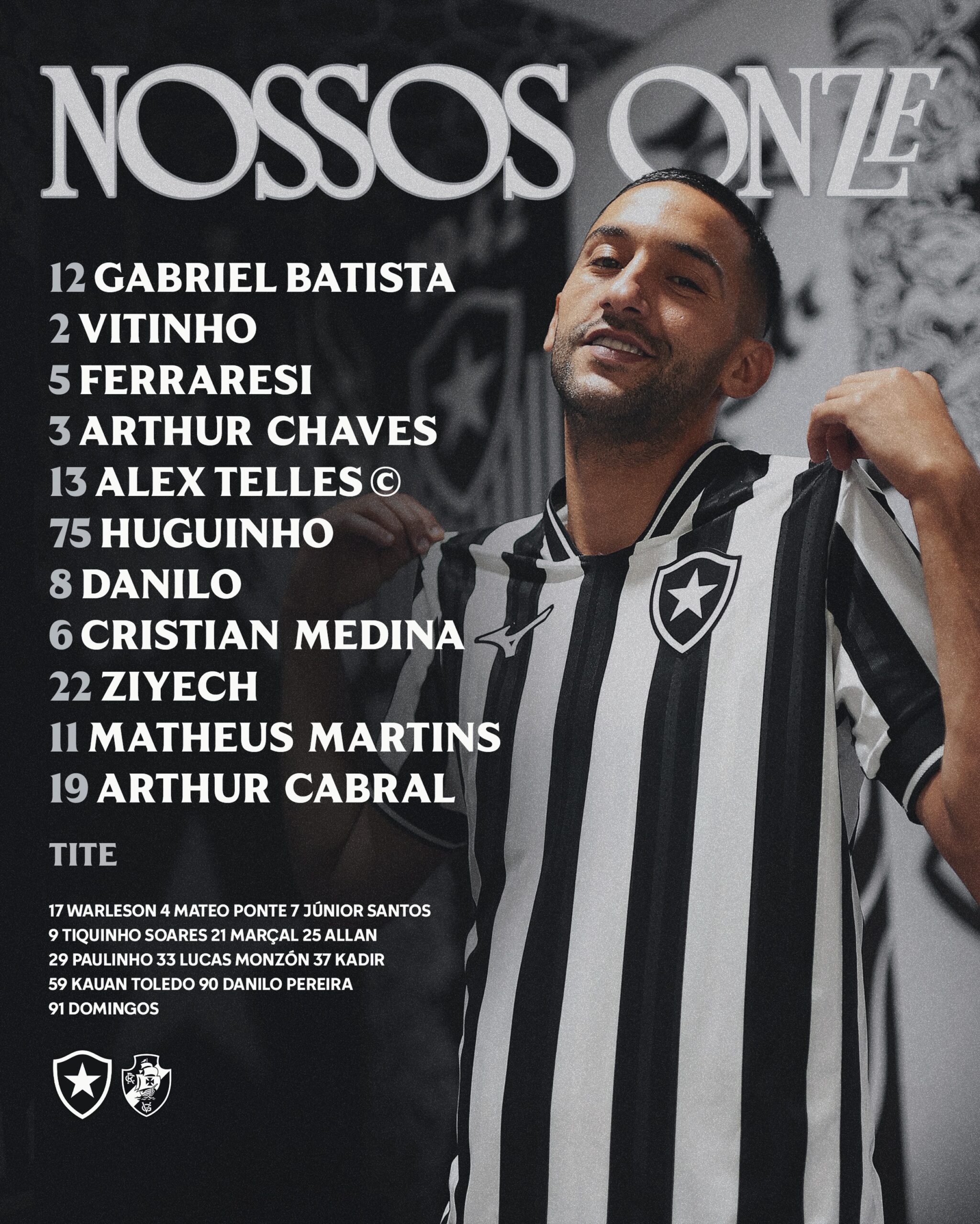 veja-a-escalacao-do-botafogo-para-o-jogo-contra-o-vasco;-ex-vascaino-allan-e-opcao-no-banco