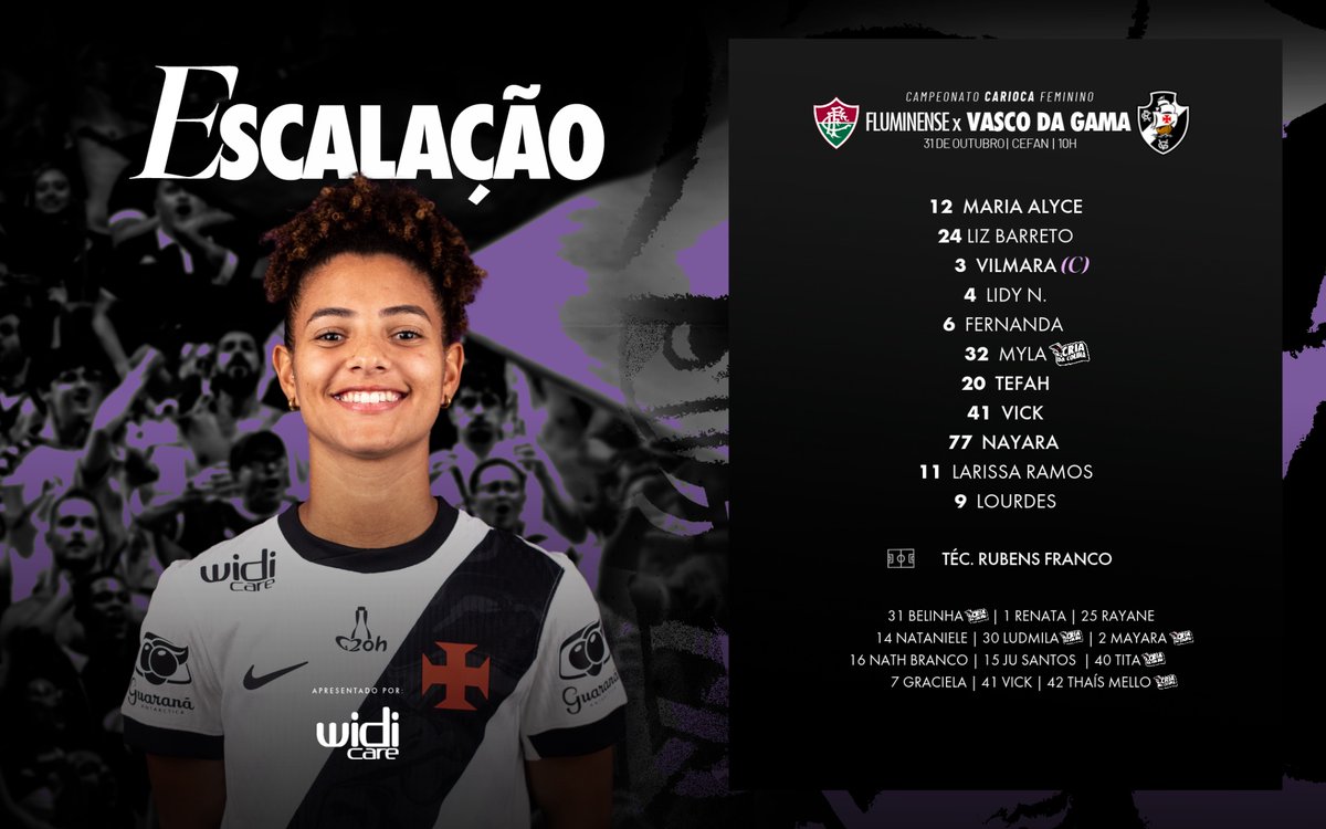 feminino:-confira-a-escalacao-do-vasco-para-o-jogo-contra-o-fluminense